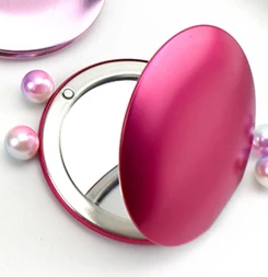 Compact Mirror- Dark Fuschia pink