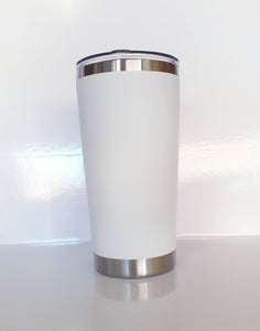 20 oz Regular Tumbler- White with Flip lid