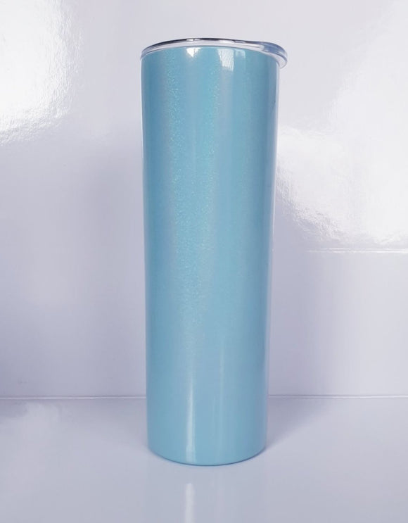 20 oz Skinny Tumbler-  Shimmer Light blue