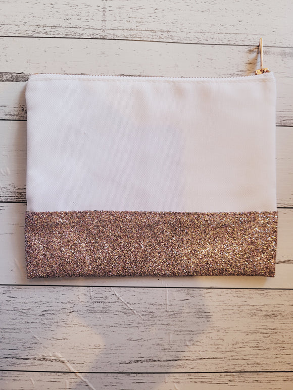 Glittered Cosmetic Bags- Light Brown