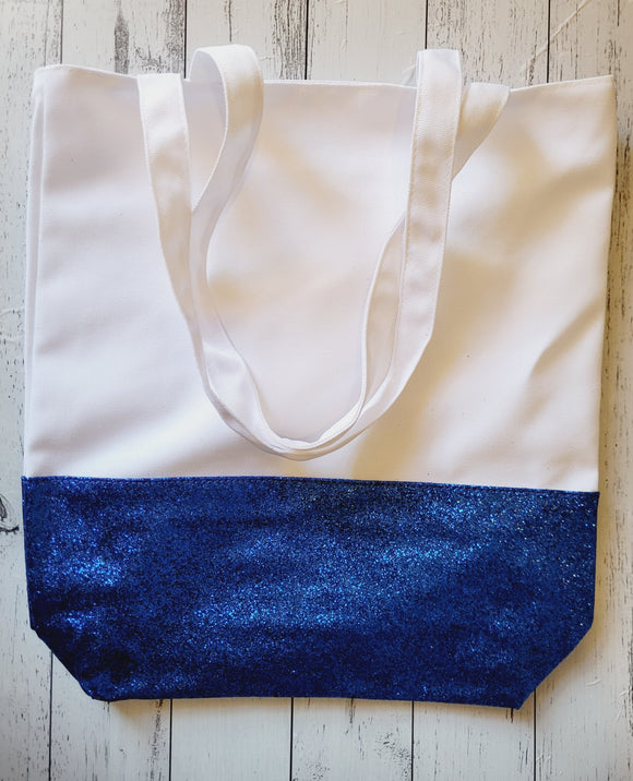 Glittered Tote Bag-  royal Blue