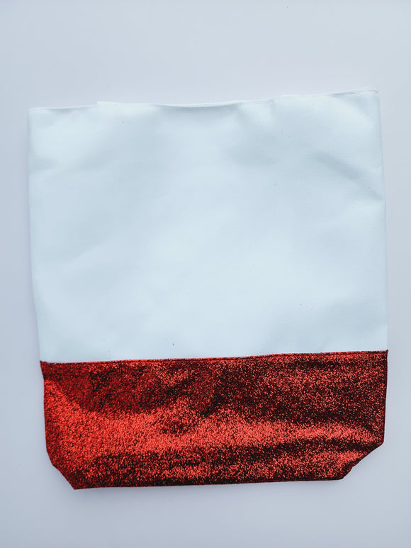 Glittered Tote Bag-  Red