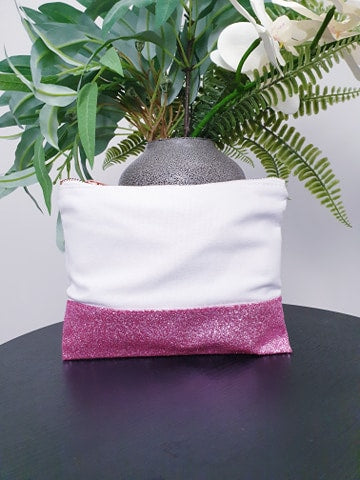 Glittered Cosmetic Bags- Pink