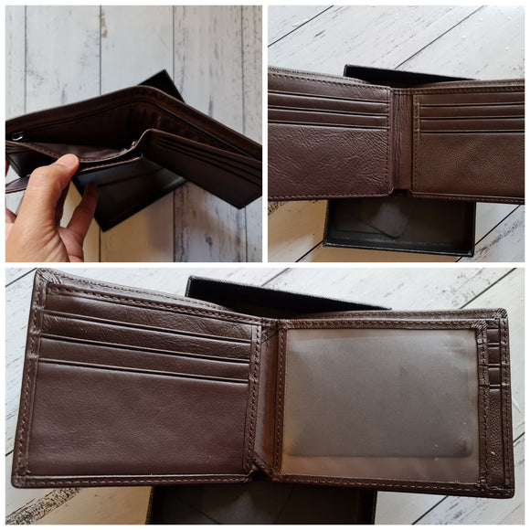 Men's Leather Wallet (Brown) with gift box