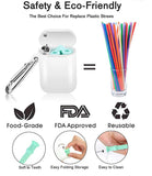 collapsible silicone straw with case